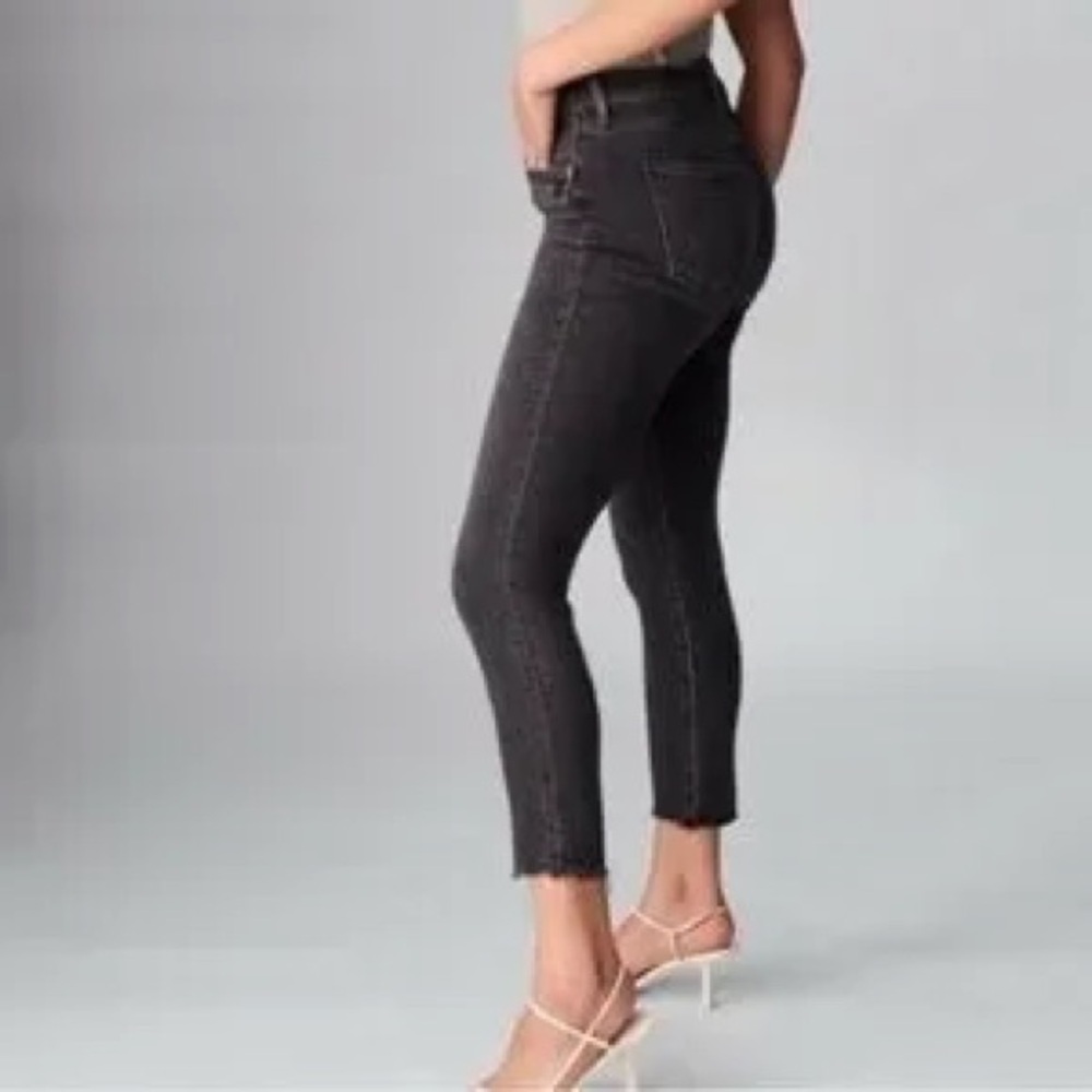 Denim Forum Aritzia the Lola high rise skinny crop grey wash size 28=26x24”